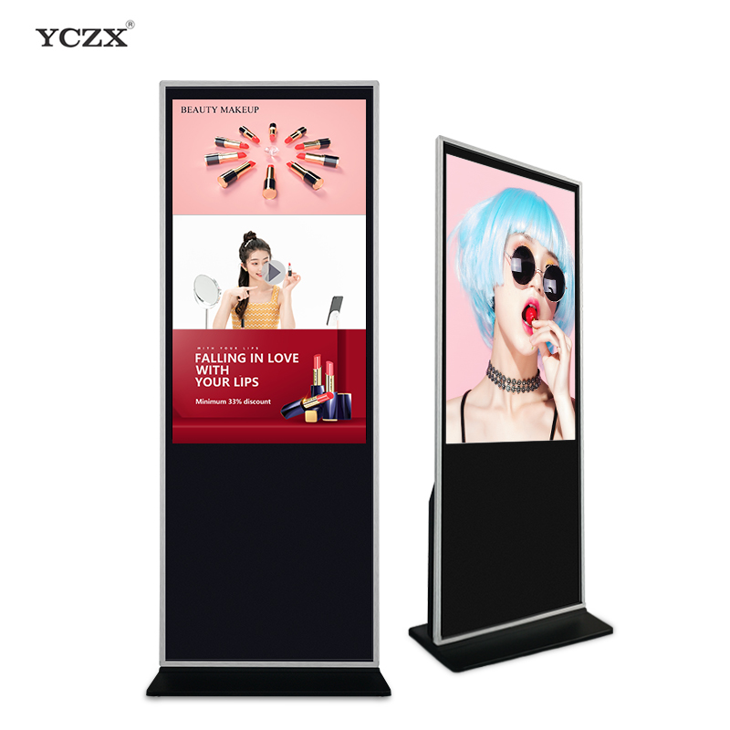 Reprodutor de publicidade de piso interno digital LCD com tela sensível ao toque 