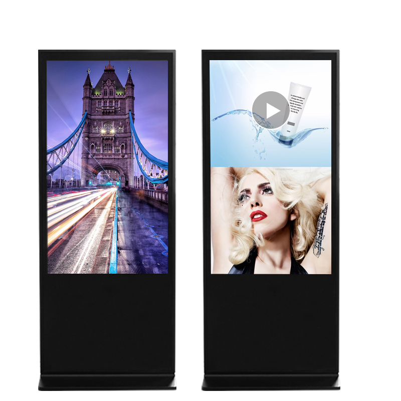 Painel LCD com tela de toque de 55 polegadas para montagem na parede Reprodutor publicitário de publicidade 